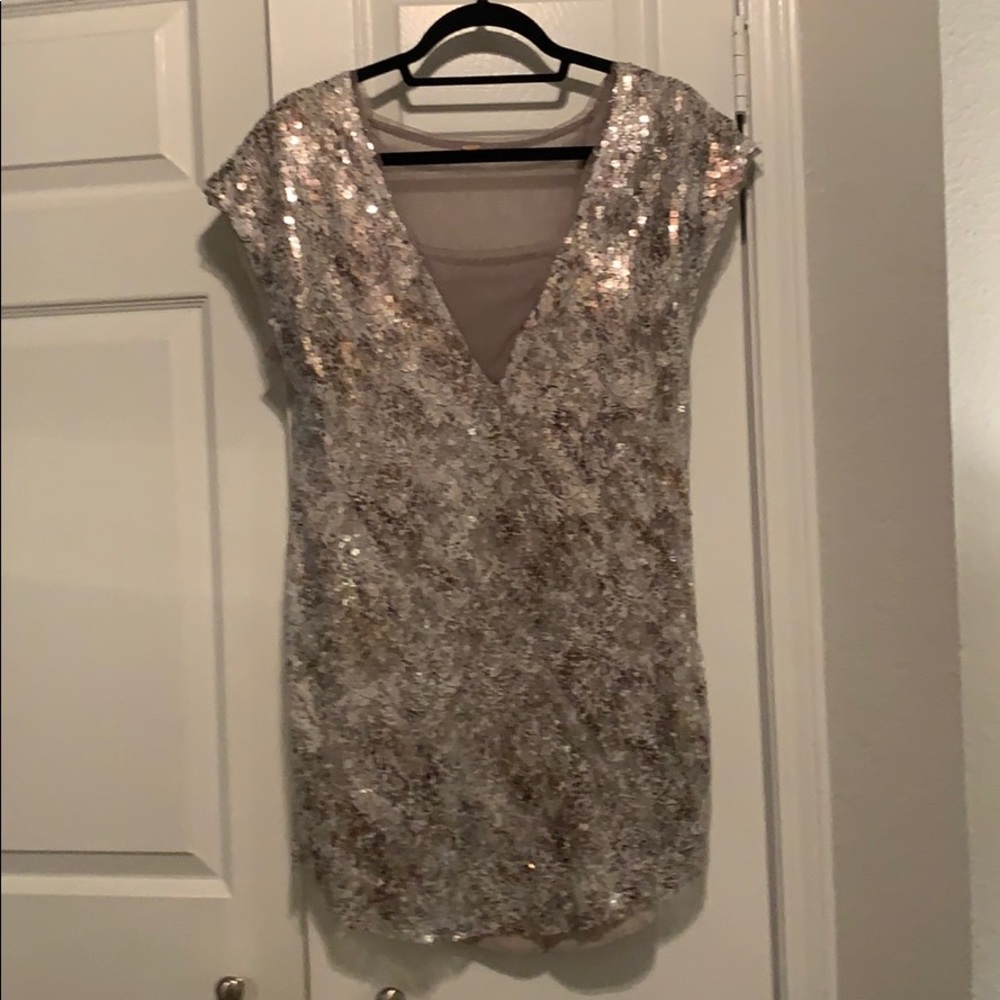 Free People Metallic Sequined Dress
